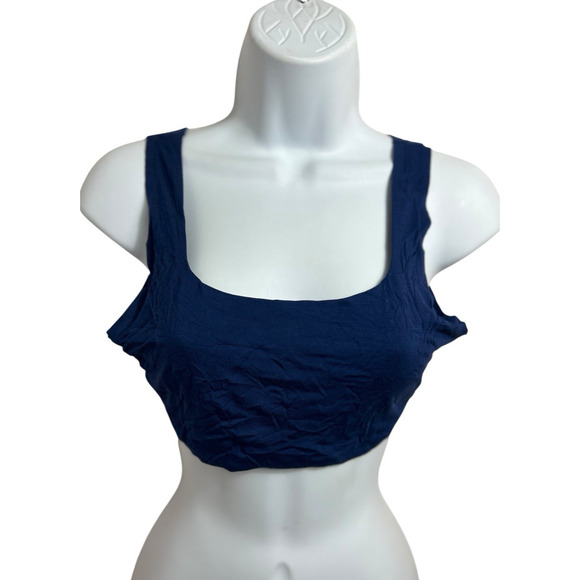 Jockey Air Soft Touch Bralette Sz XL Blue Wireless Stretch Scoop Neck New - Picture 2 of 8